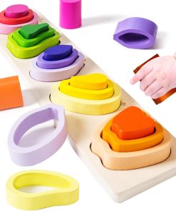 Wooden Stacking and Shape Sorting Toy for Kids